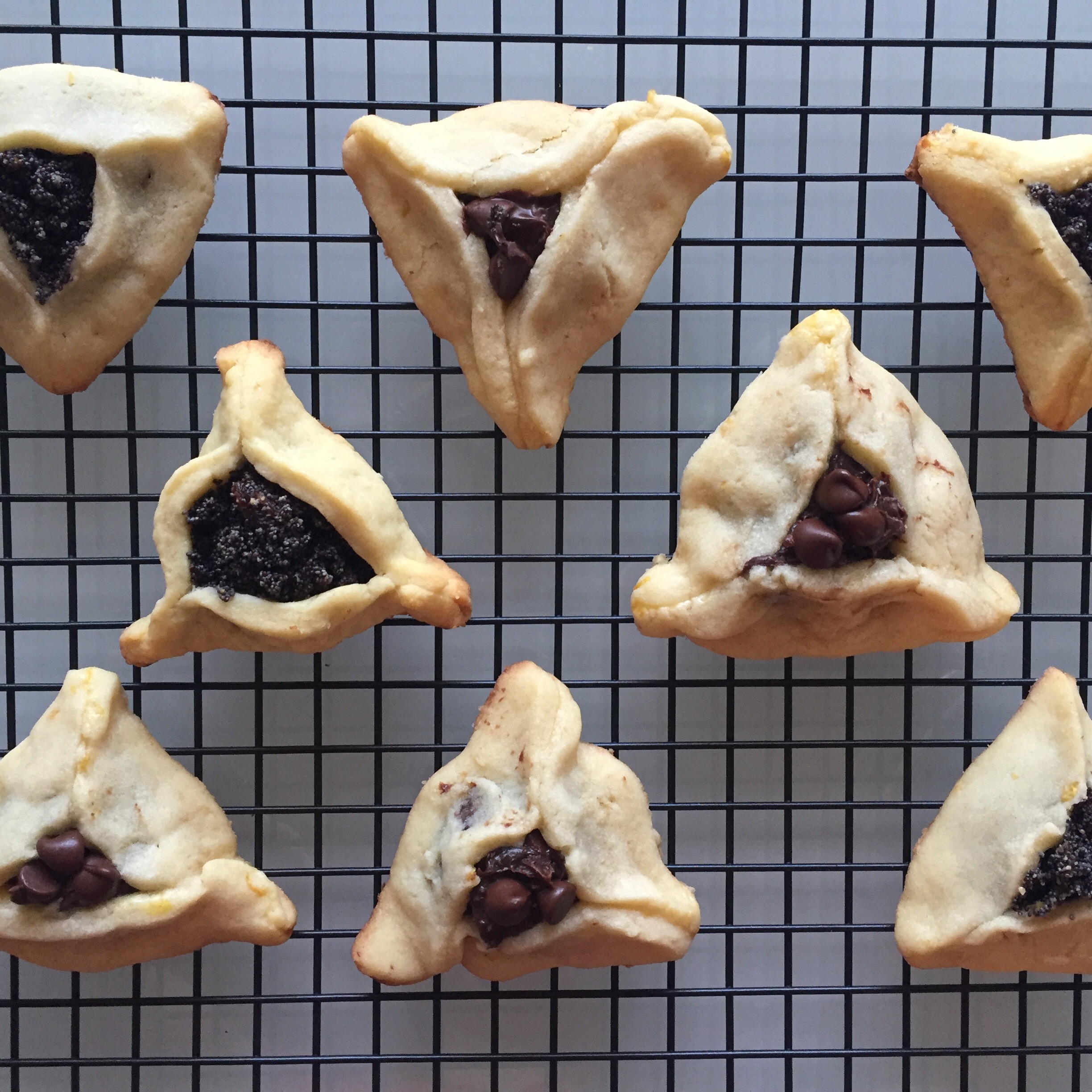 Hamantaschen on rack
